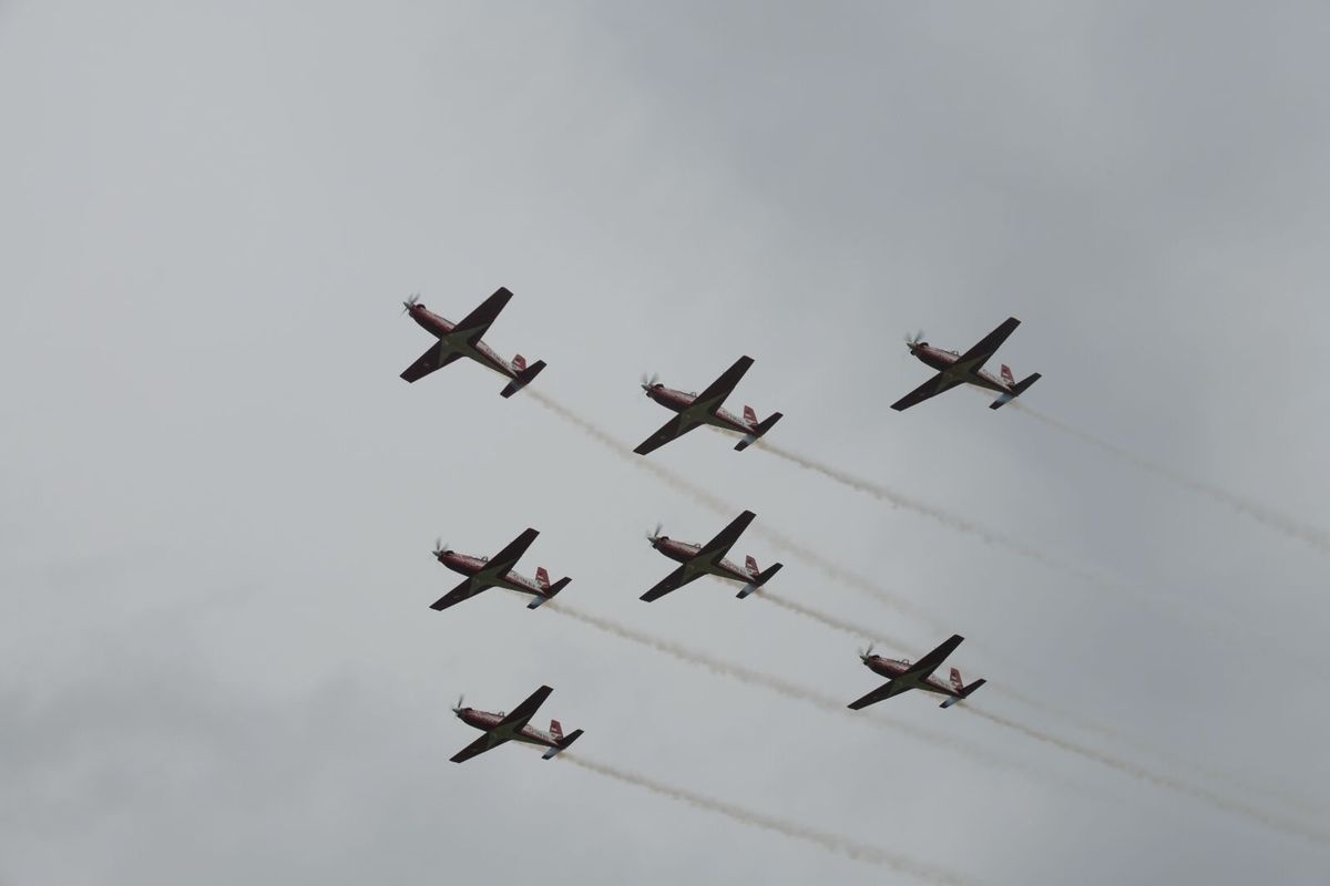 156 Pesawat TNI AU Hiasi Langit Monas di HUT ke-80 TNI